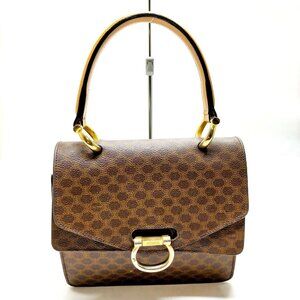CELINE Hand Bag Brown PVC 398-070325